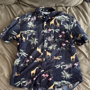 Old Navy Black Nature Print Shirt